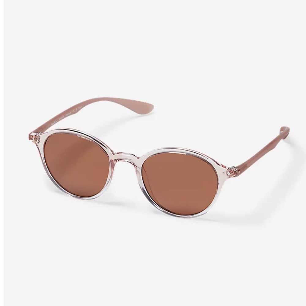 EDDIE BAUER Newport Round Polarized Sunglasses Brown Clear